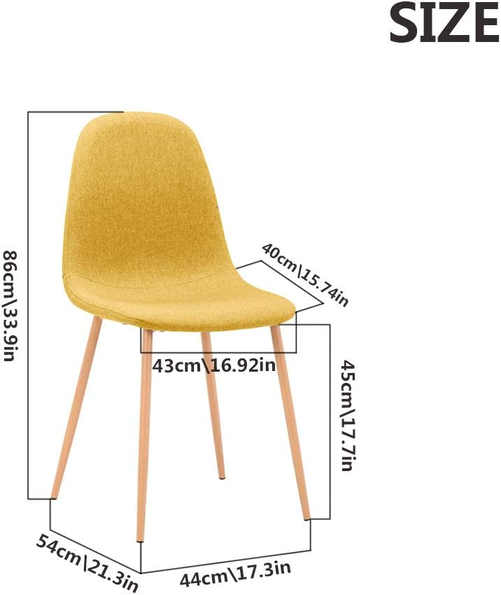 BNIB- Modern Dining Chairs,Fabric Cushion Chairs,Upholstered Kitchen Side Chairs with Wood Legs,Set of 3pcs