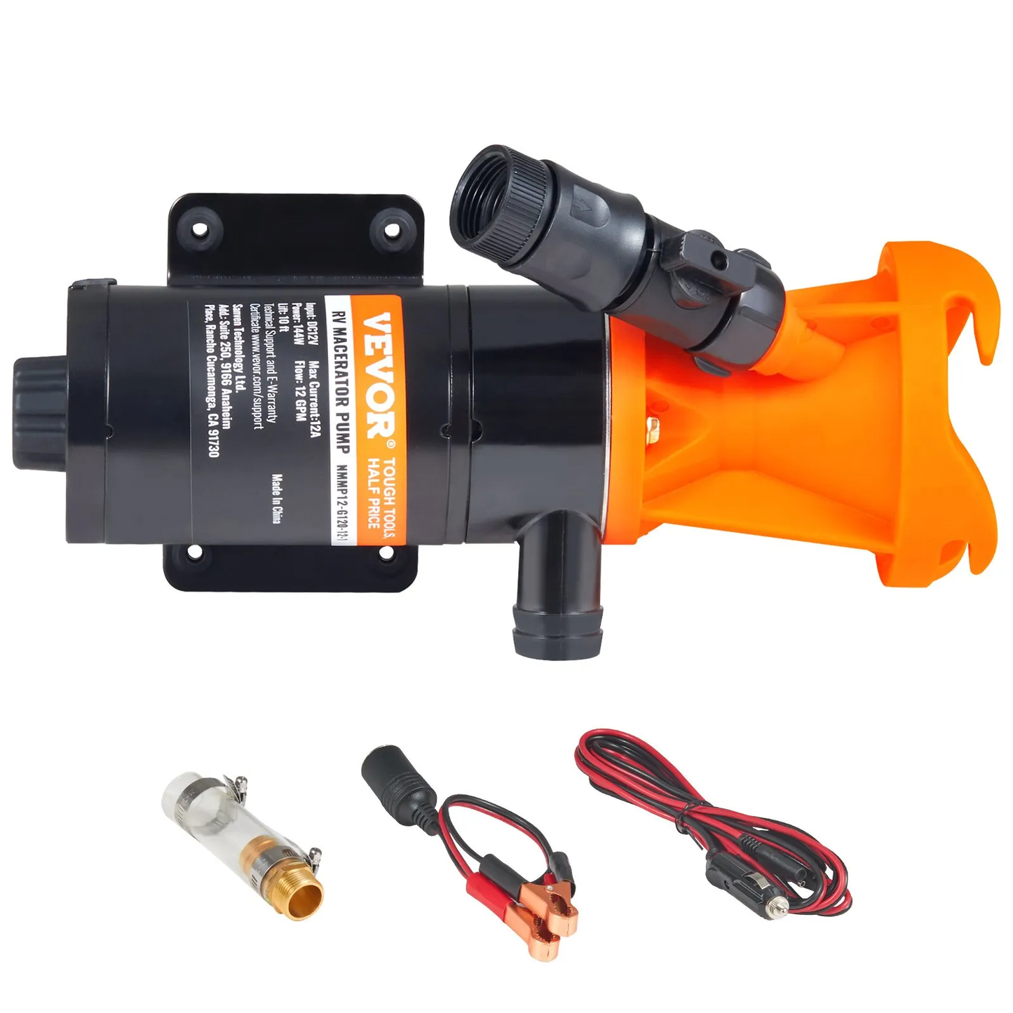 VEVOR RV Portable Macerator Pump, 12V, 12GMP Quick Release RV Waste Pump, RV Sewage Sewer Pump,-$60