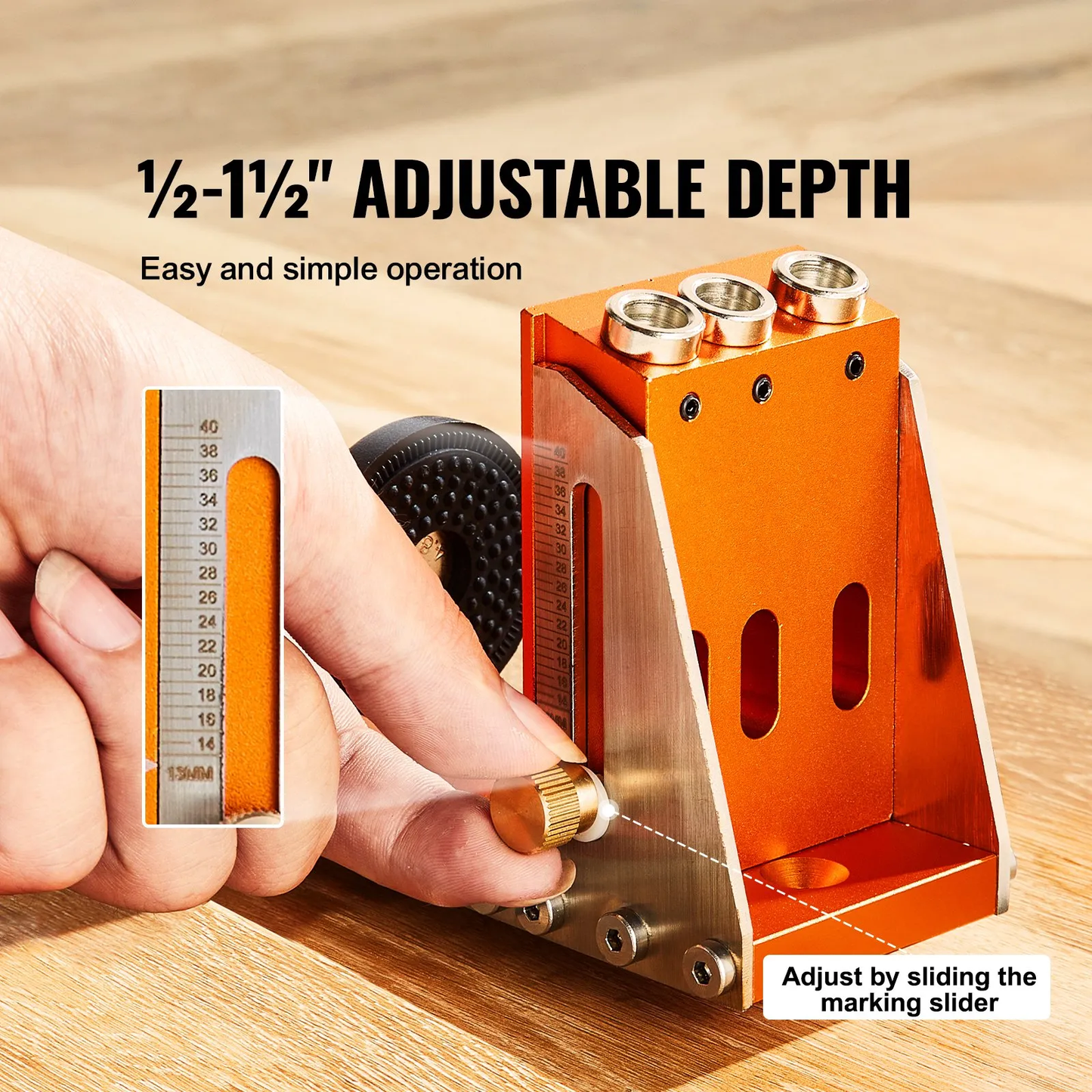 VEVOR Pocket Hole Jig Kit, 30 Pcs Adjustable and Easy to Use Pocket Hole Jig System with Step Drills,-$35