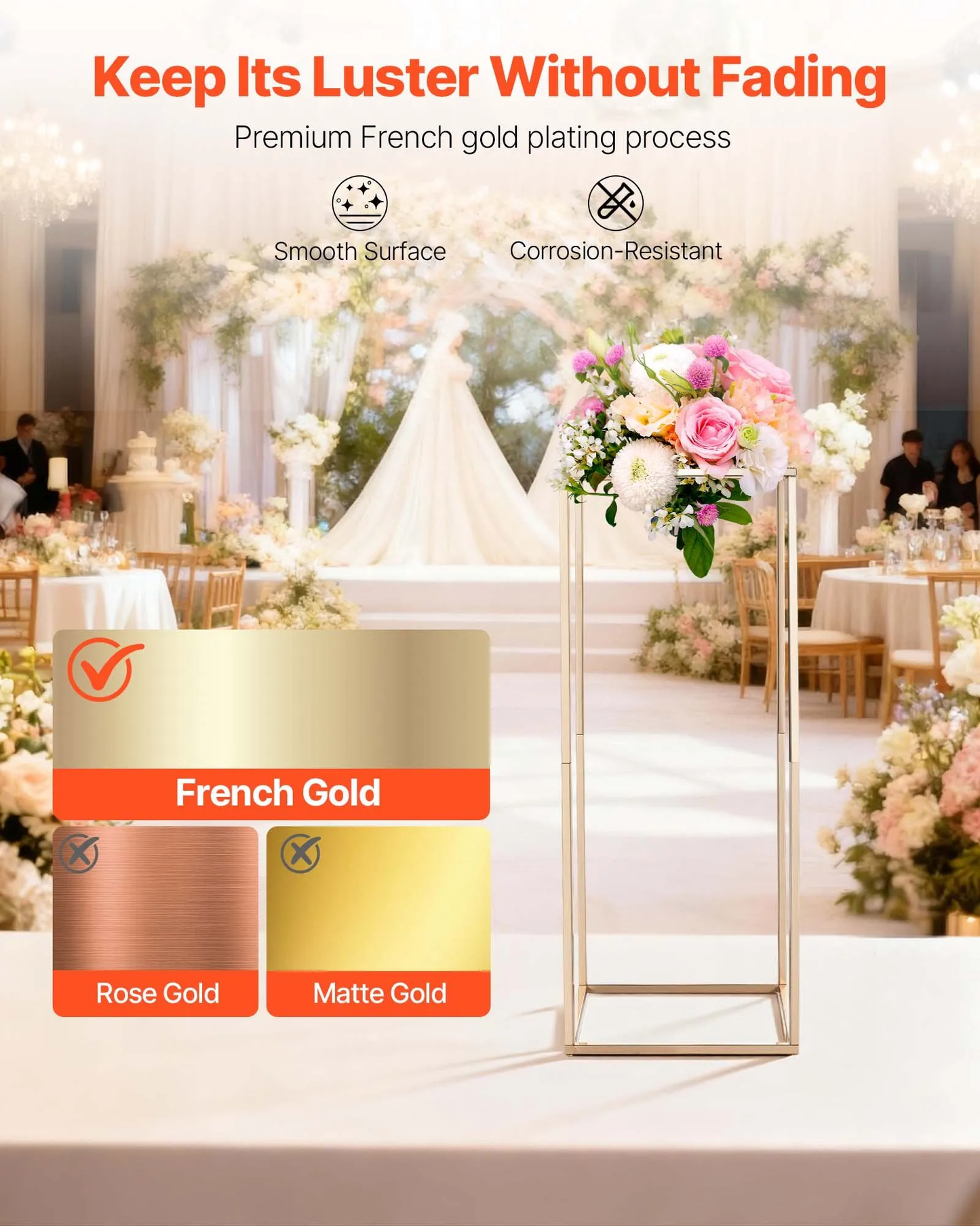 VEVOR Wedding Flower Stand, 10PCS 23.62-inch Column Flower Stand, Floral Stands,-$75