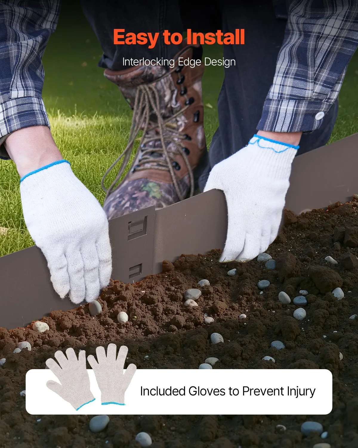 VEVOR Steel Landscape Edging, 5 Packs 39 x 3 in Rust-Resistant Metal Landscape Edging,-$25