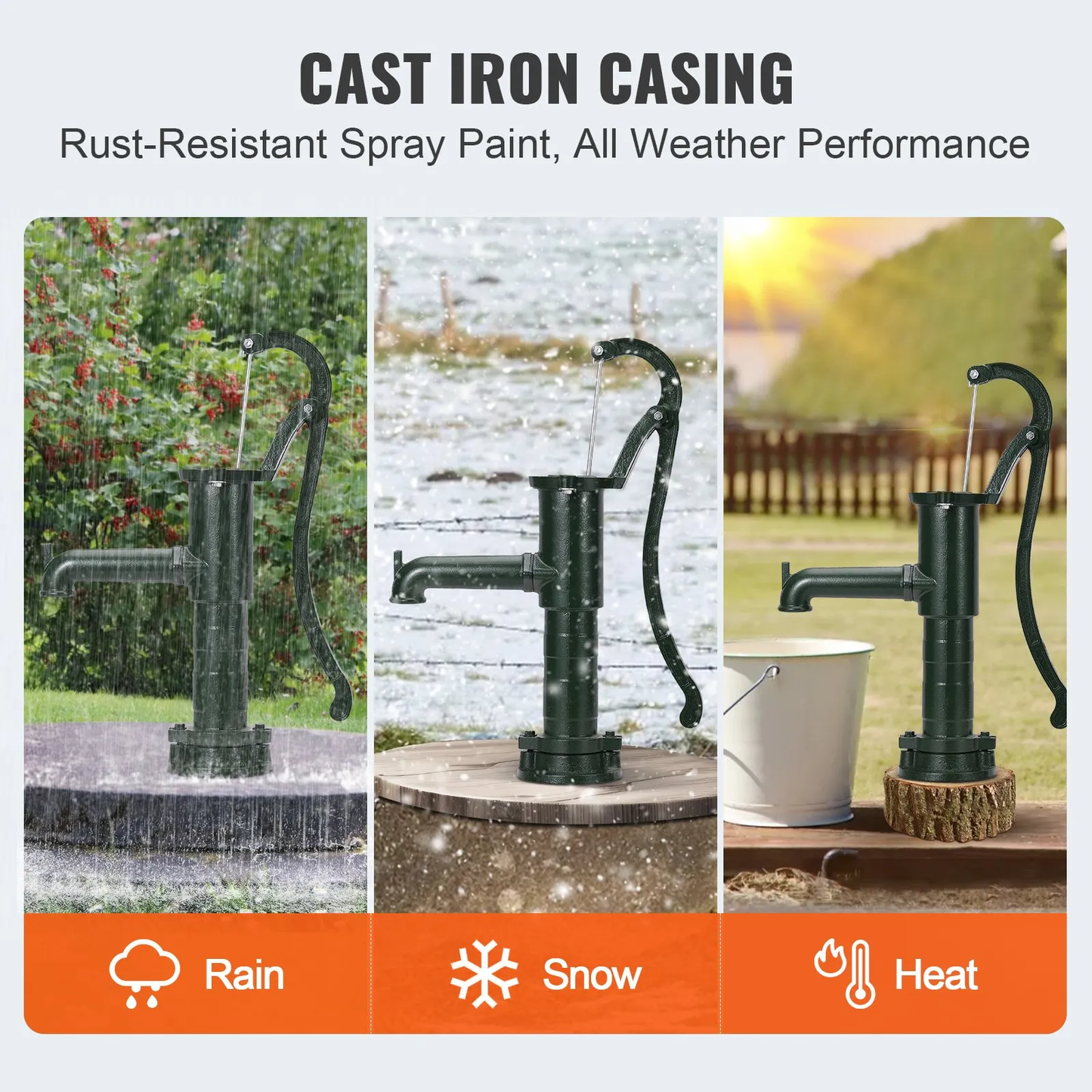 VEVOR Antique Well Hand Pitcher Pump, 22 ft Maximum Lift, Cast Iron Manual Hand Water Pump,-$65