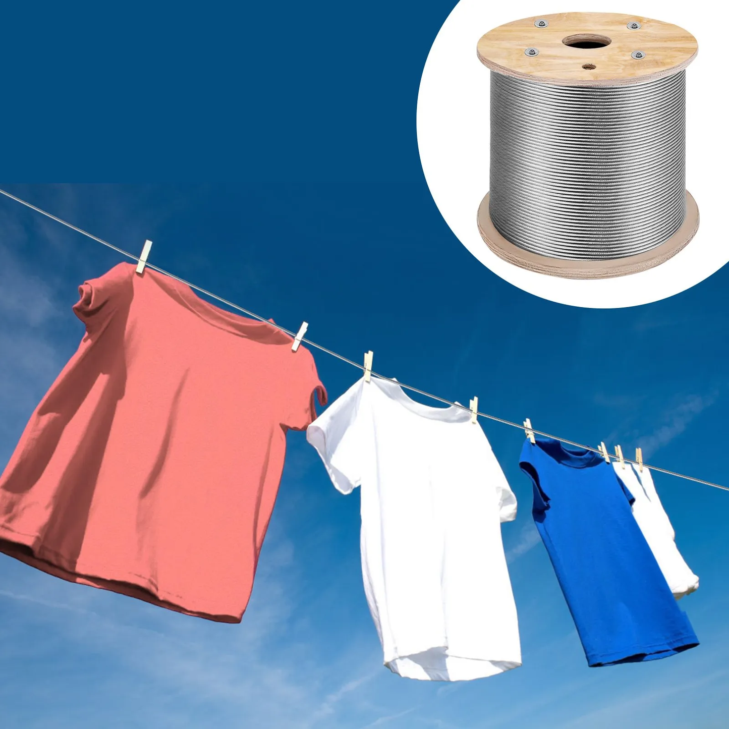 VEVOR 316 Stainless Steel Cable 1/8" 1x19 Steel Cable Wire Rope 150M/500FT Cable Railing,-$60