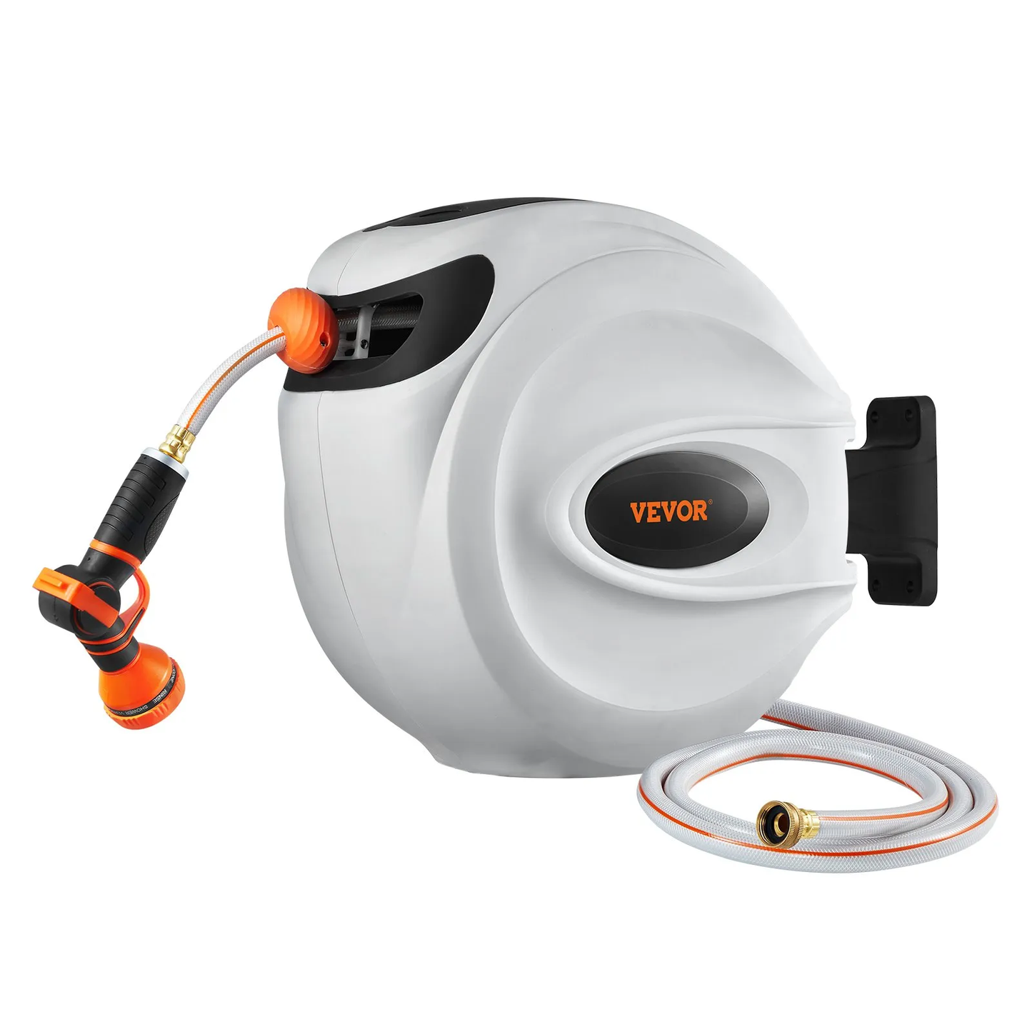 VEVOR Retractable Hose Reel, 65 ft x 5/8 inch, 180° Swivel Bracket Wall-Mounted, Garden Water Hose Reel,-$85