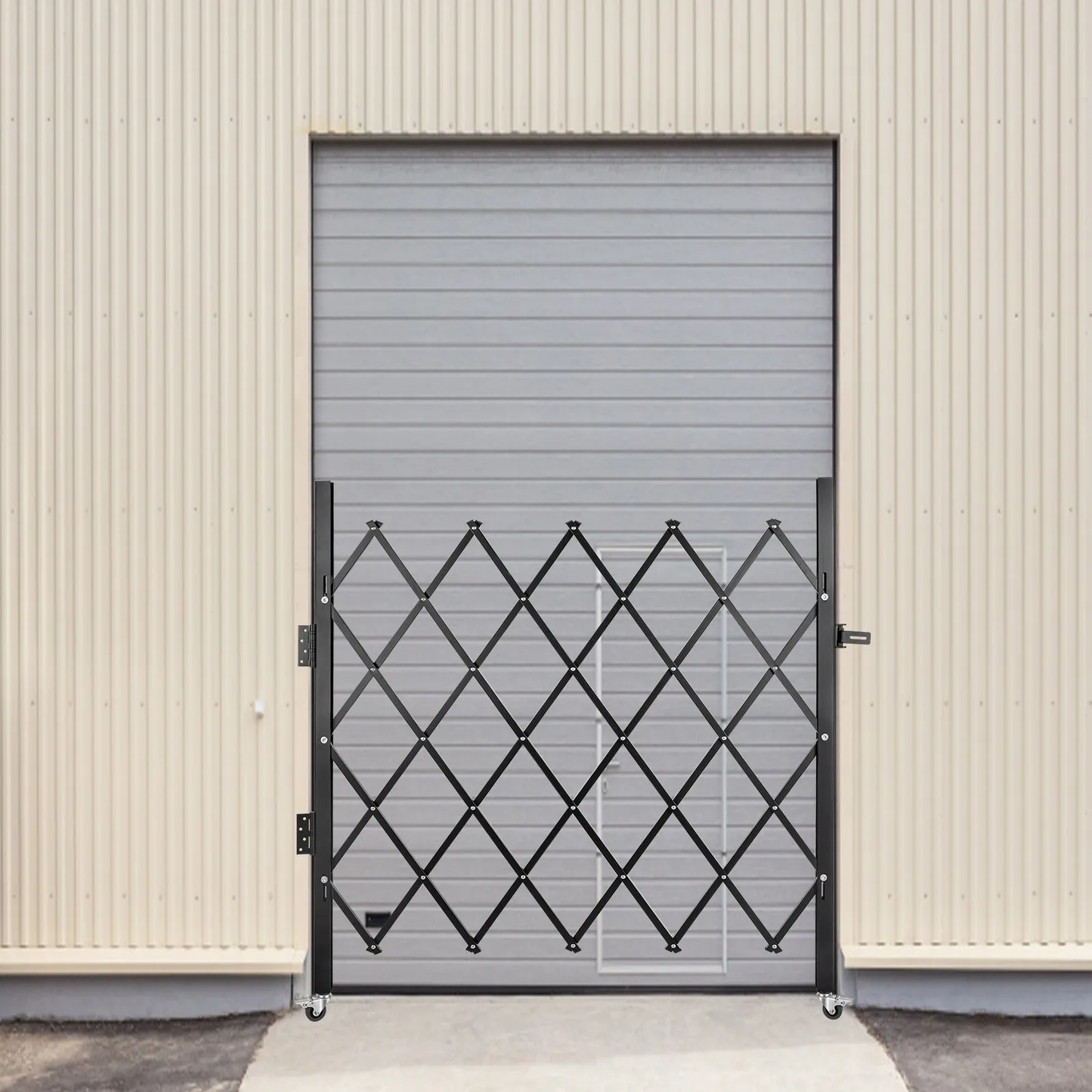 VEVOR Single Folding Security Gate, 48" W x 37" H Folding Door Gate, Steel Accordion Security Gate