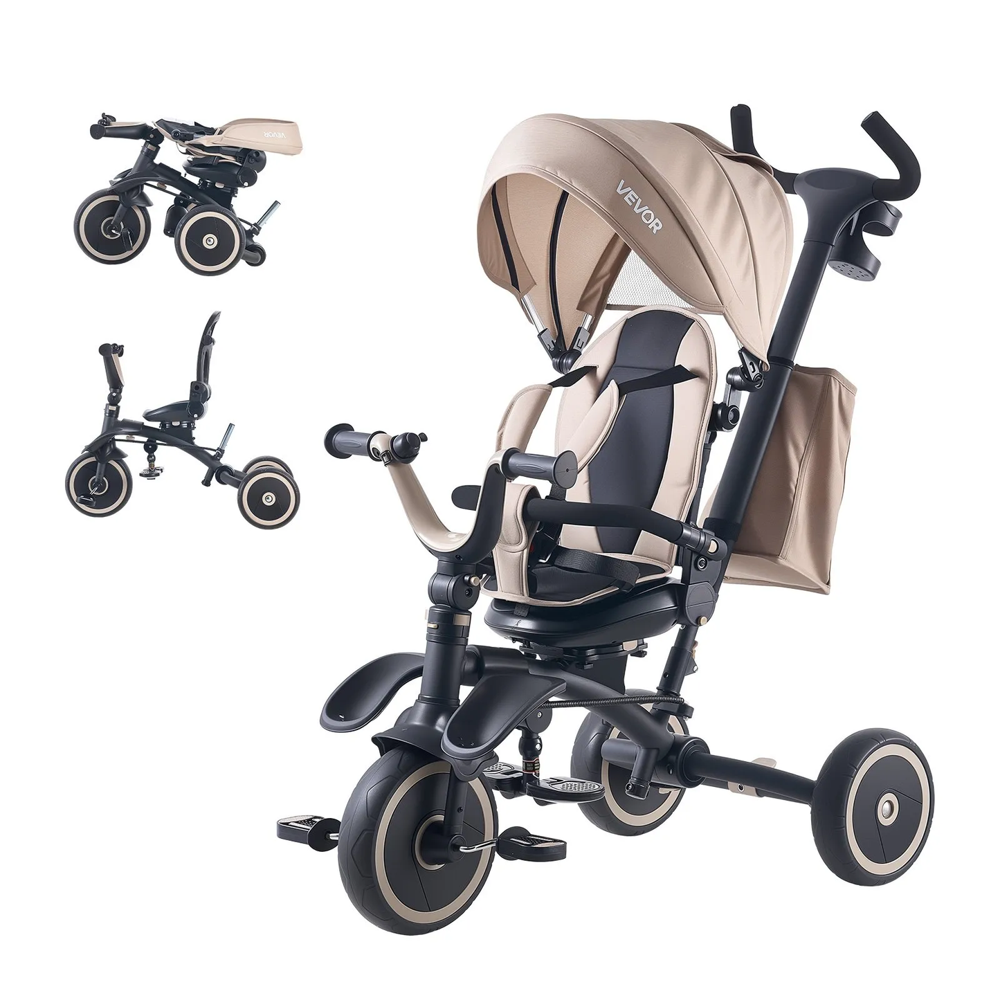 New Assembled VEVOR Toddler Tricycle & Stroller for 18 Months to 5 Year Old, 7-in-1 Kids Trike, -$100