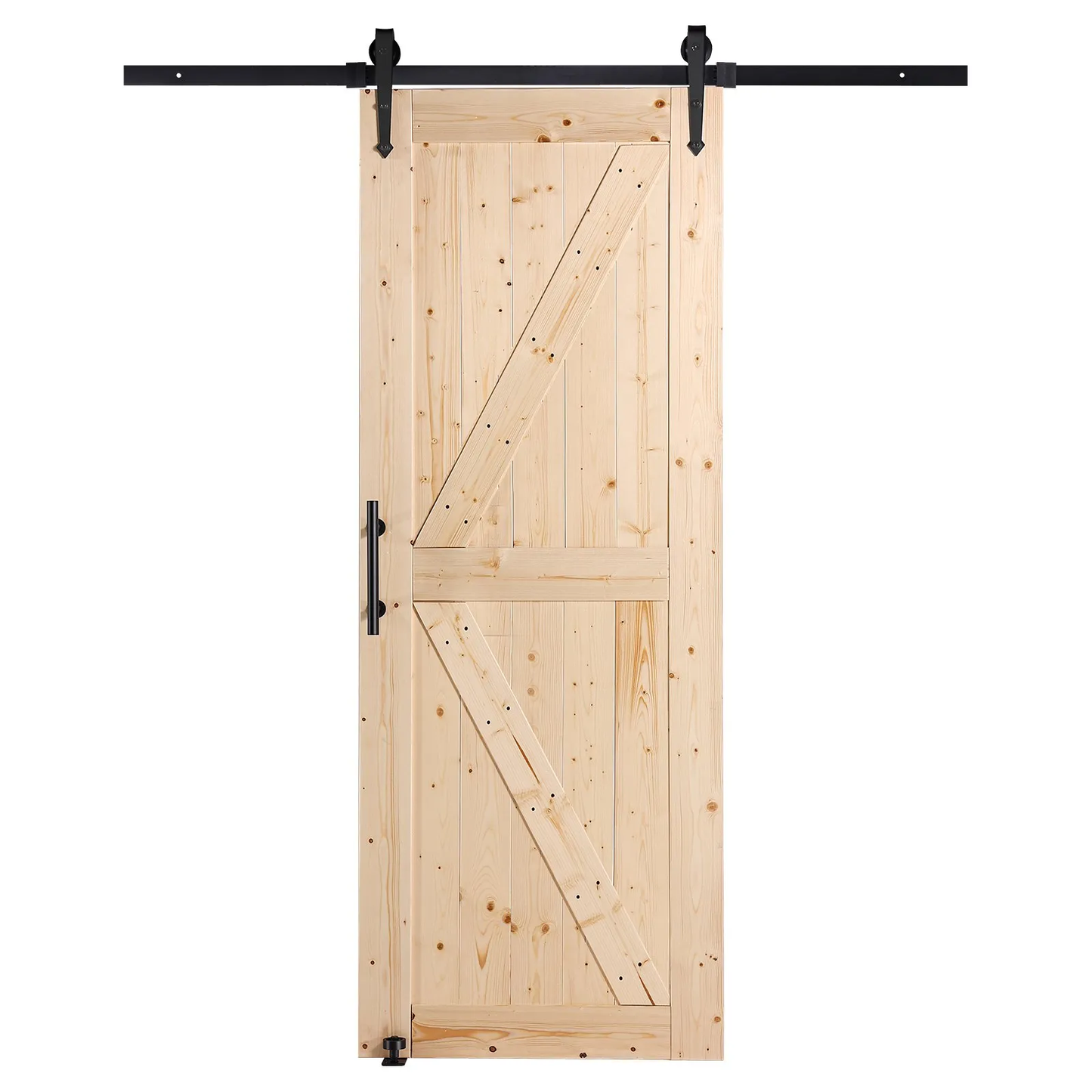 VEVOR Barn Door and Hardware Kit, 30" x 84" Wood Sliding Barn Door, Smoothly and Quietly,