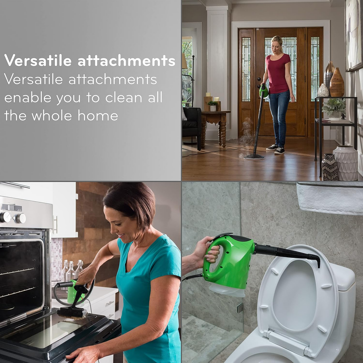 BNIB-H2O FX Pro-5 in1 Handheld Cleaner & Mop-Multi Purpose, All-in-One, 1300w for Carpets,(Kelly Green)