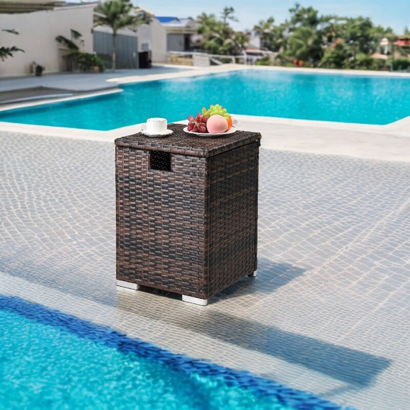 Brand New Patio Wicker Propane Tank Cover & Side Table,Coffee Table,-$120