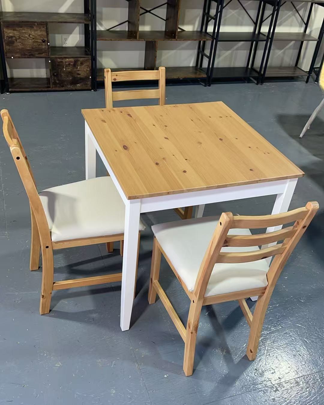 Gently Used Solid Wood Dining Set – Table + 3 Chairs