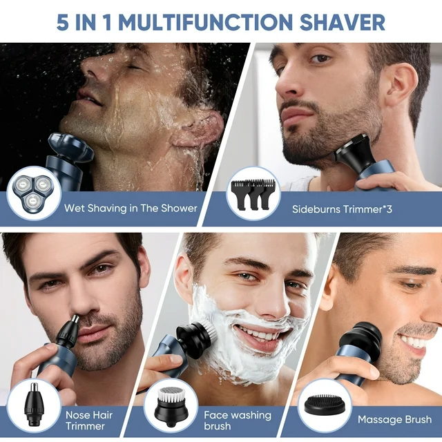 BNIB-Sejoy Men's Electric Shaver Razor, 5 in 1 Grooming Kit,Cordless Rechargeable Waterproof ,-$25