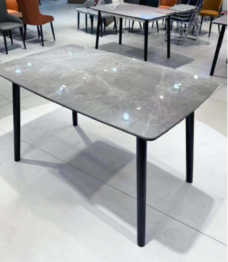 BNIB-Modern Sintered Stone Dining Table,Rectangle,Scratch Resistant & Easy to Clean,Table Only