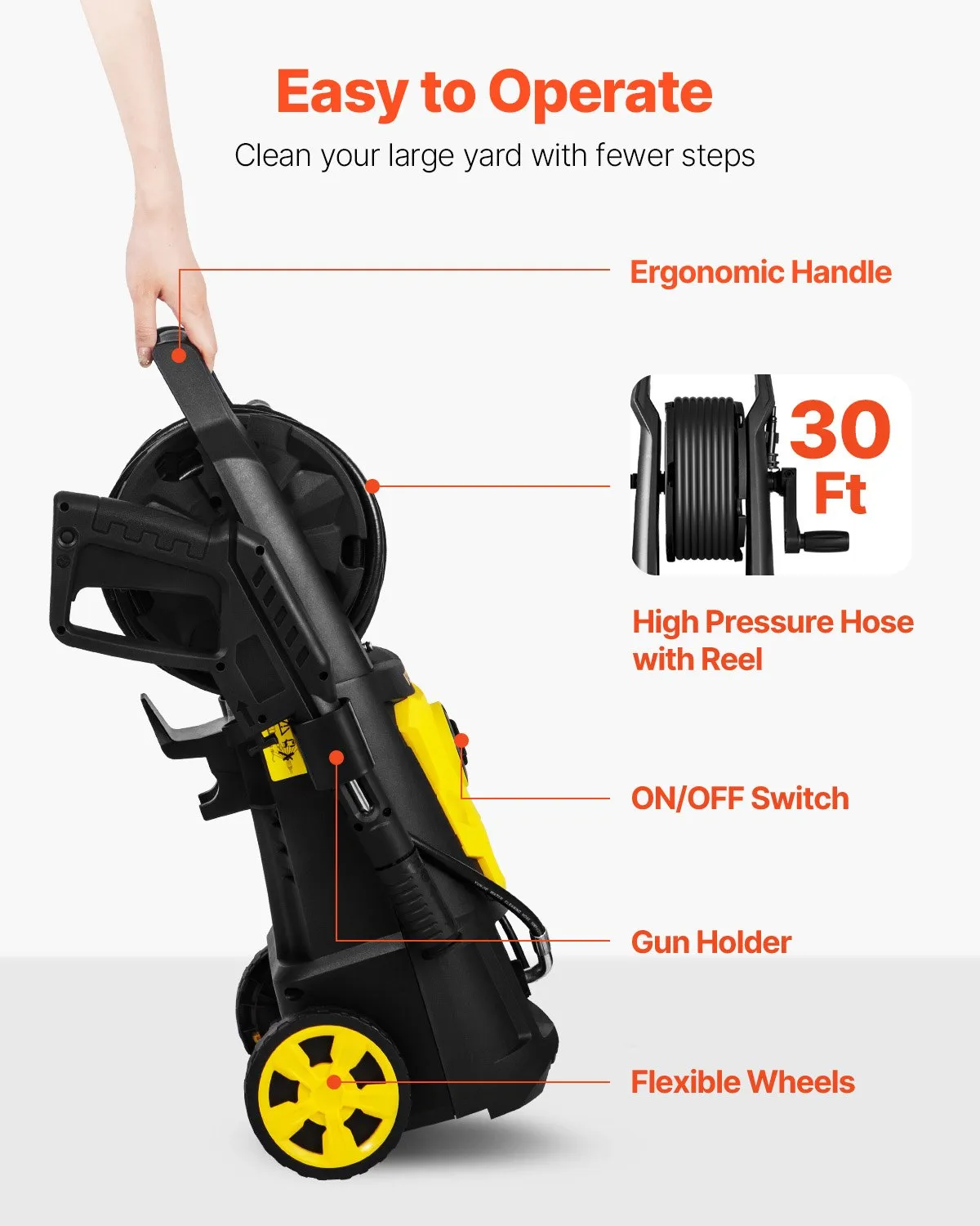 Open Box, 90% new VEVOR Electric Pressure Washer, 2000 PSI, Max. 1.76 GPM Power Washer,-$90
