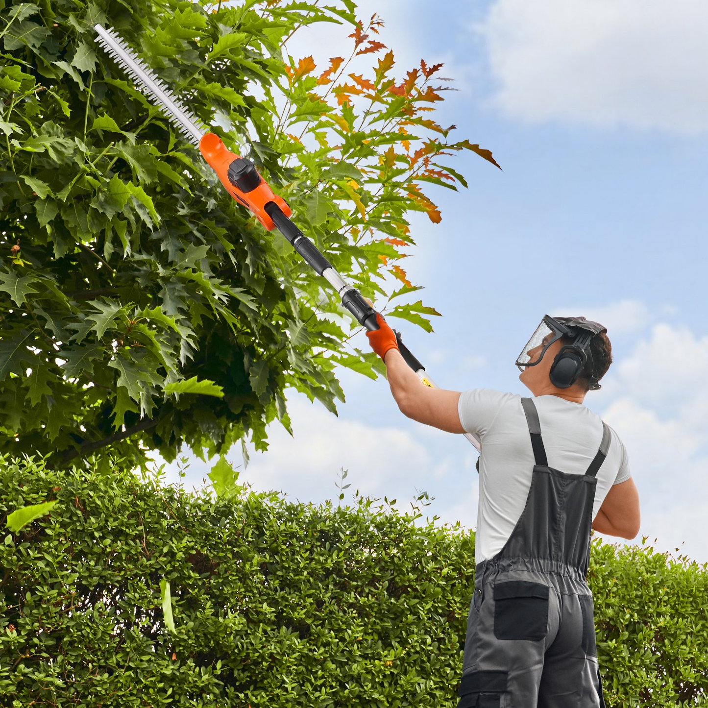 Open Box VEVOR Electric Hedge Trimmer, 1200 RPM, 6.2 - 7.8 Ft Extendable, Pole Hedge Trimmer,-$55