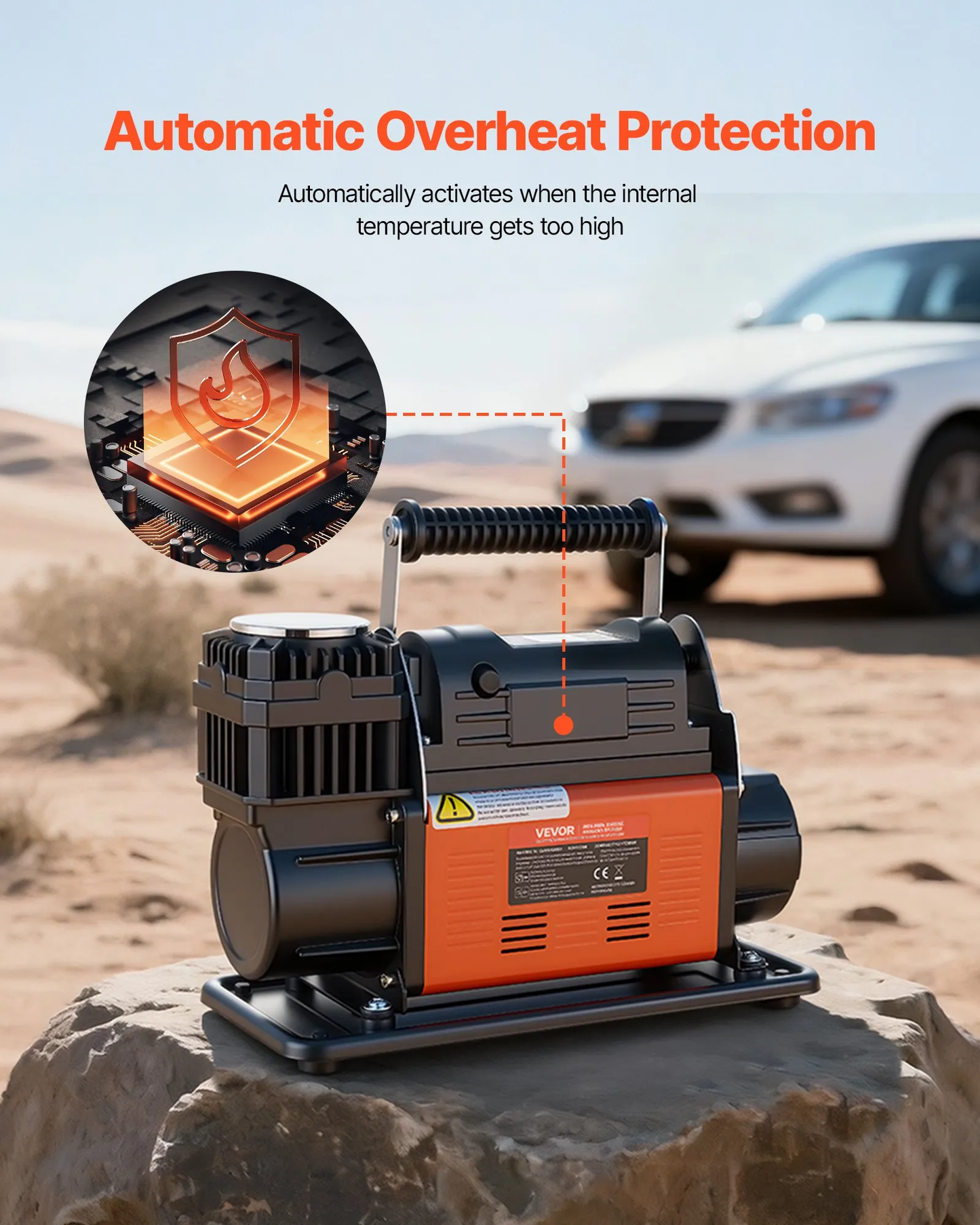 VEVOR 12V Heavy Duty Air Compressor, Auto-Stop Portable Tire Inflator with LCD Digital Display,-$110