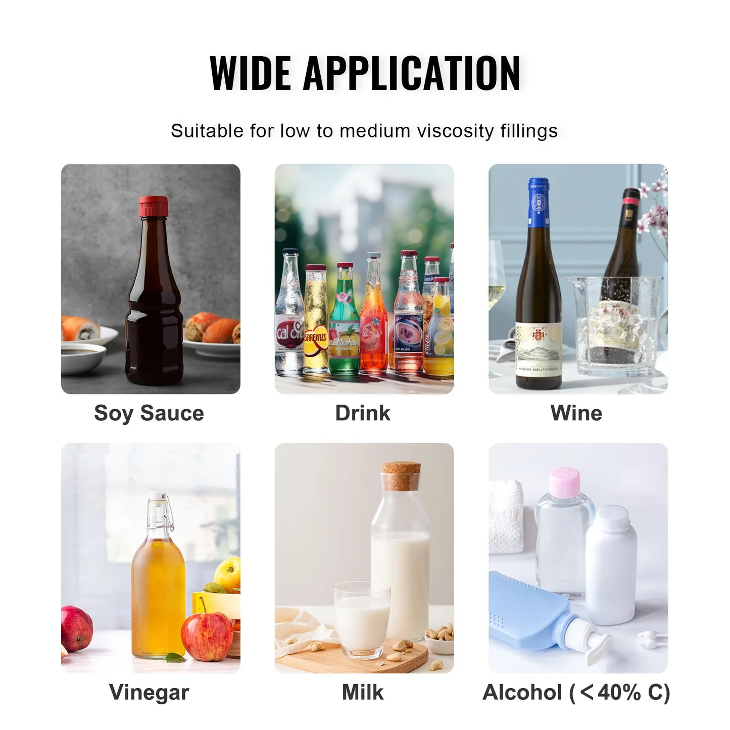 VEVOR Liquid Filling Machine, 10-4000ml Filling Capacity, Automatic Bottle Filler Machine Bottling Machine,-$60