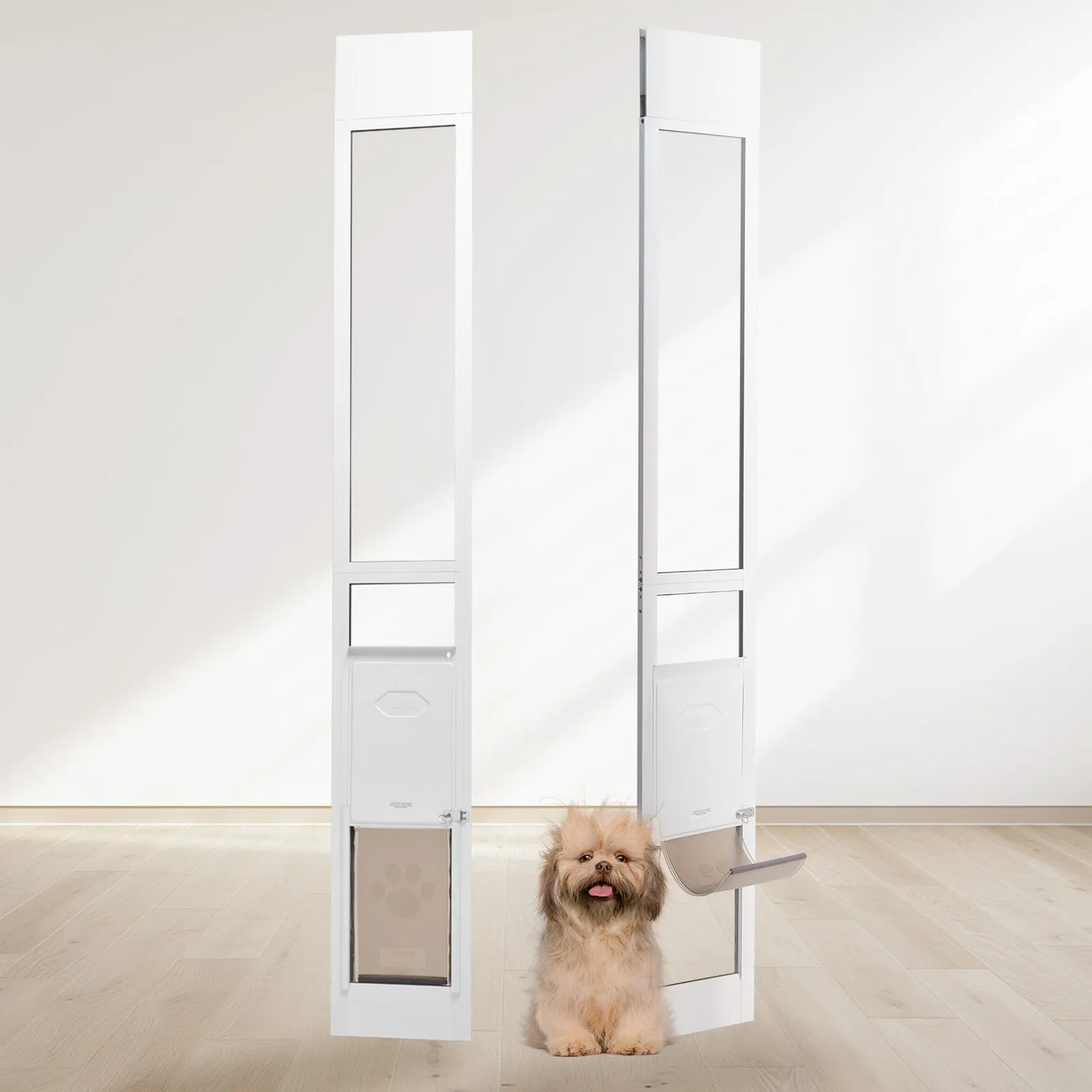 VEVOR Dog Door for Sliding Glass Door, 75 7/8"-80 11/16" Adjustable Height Doggy Door for Sliding Doors,-$90