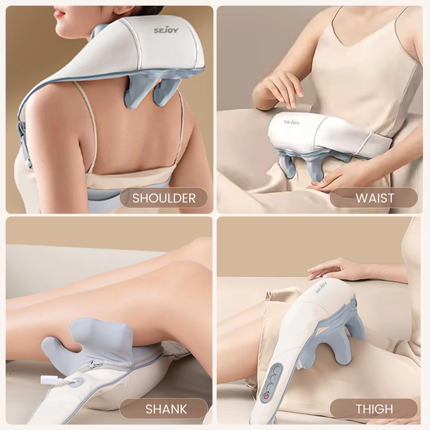 BNIB- Sejoy P11 Neck & Shoulder Shiatsu Massager – Electric Kneading Relaxation Tool ,-$40