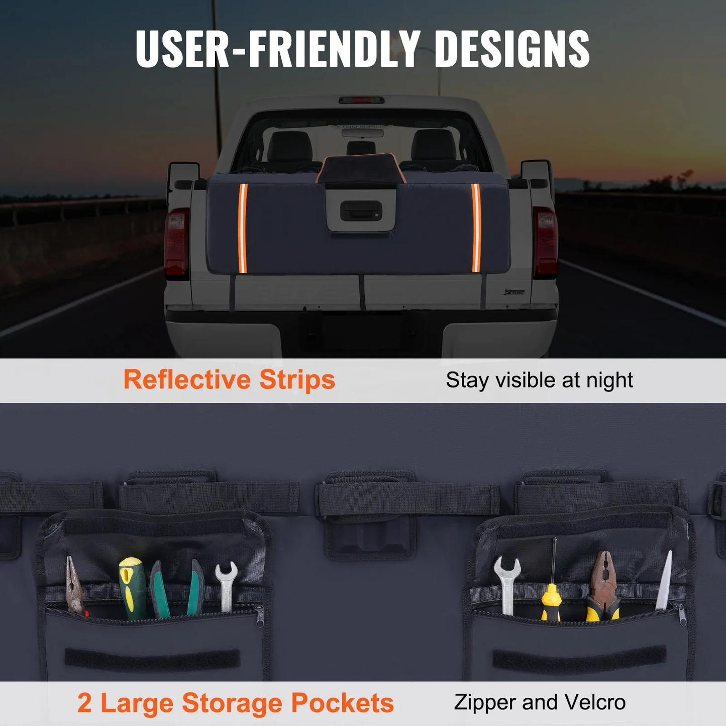 VEVOR Tailgate Bike Pad, 53" Truck Tailgate Pad Carry 5 Mountain Bikes, Upgraded Grooves,-$35