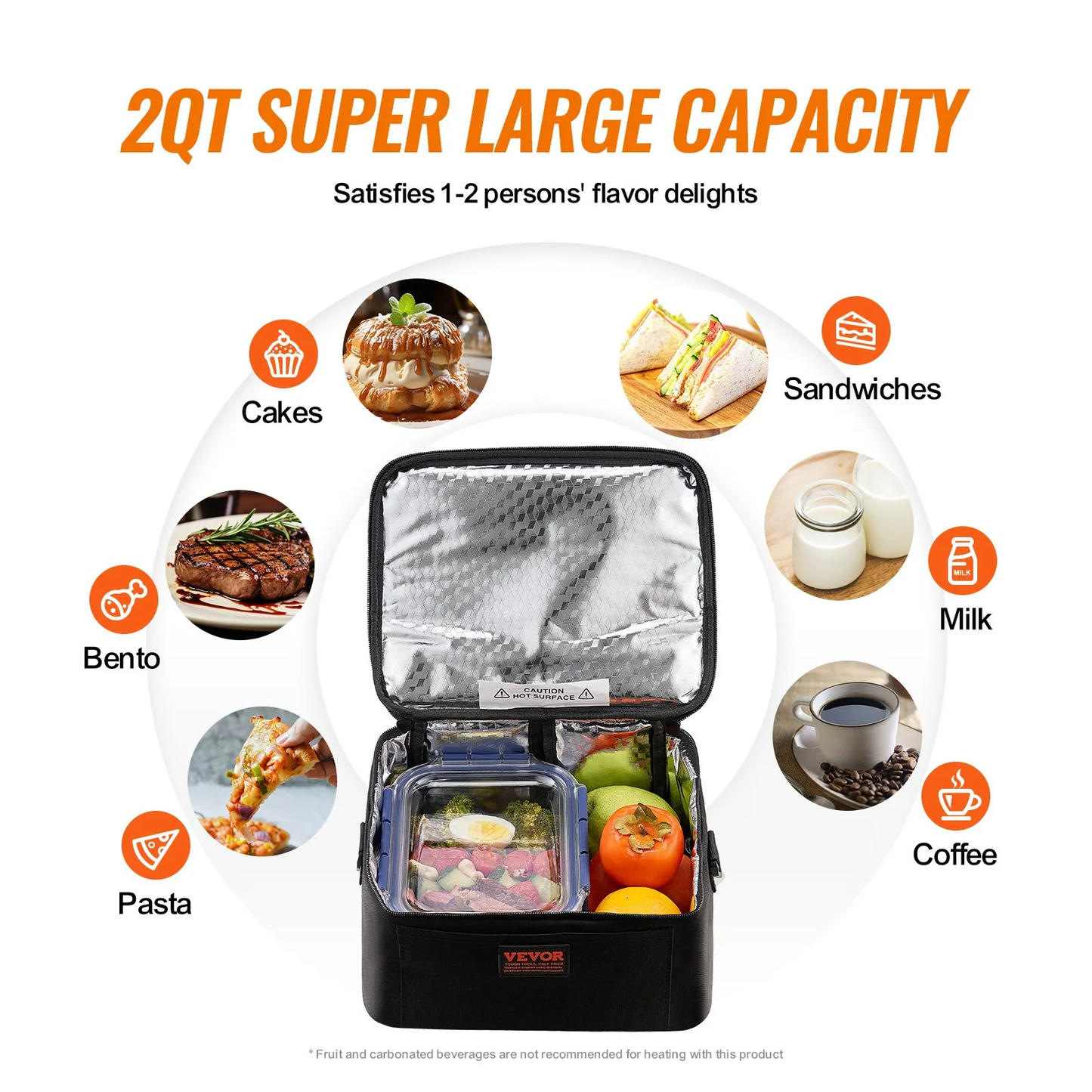 VEVOR 3-in-1 Portable Oven, 12V/24V/110V Portable Food Warmer, 80W (Max 100W) Mini Personal Microwave,-$25