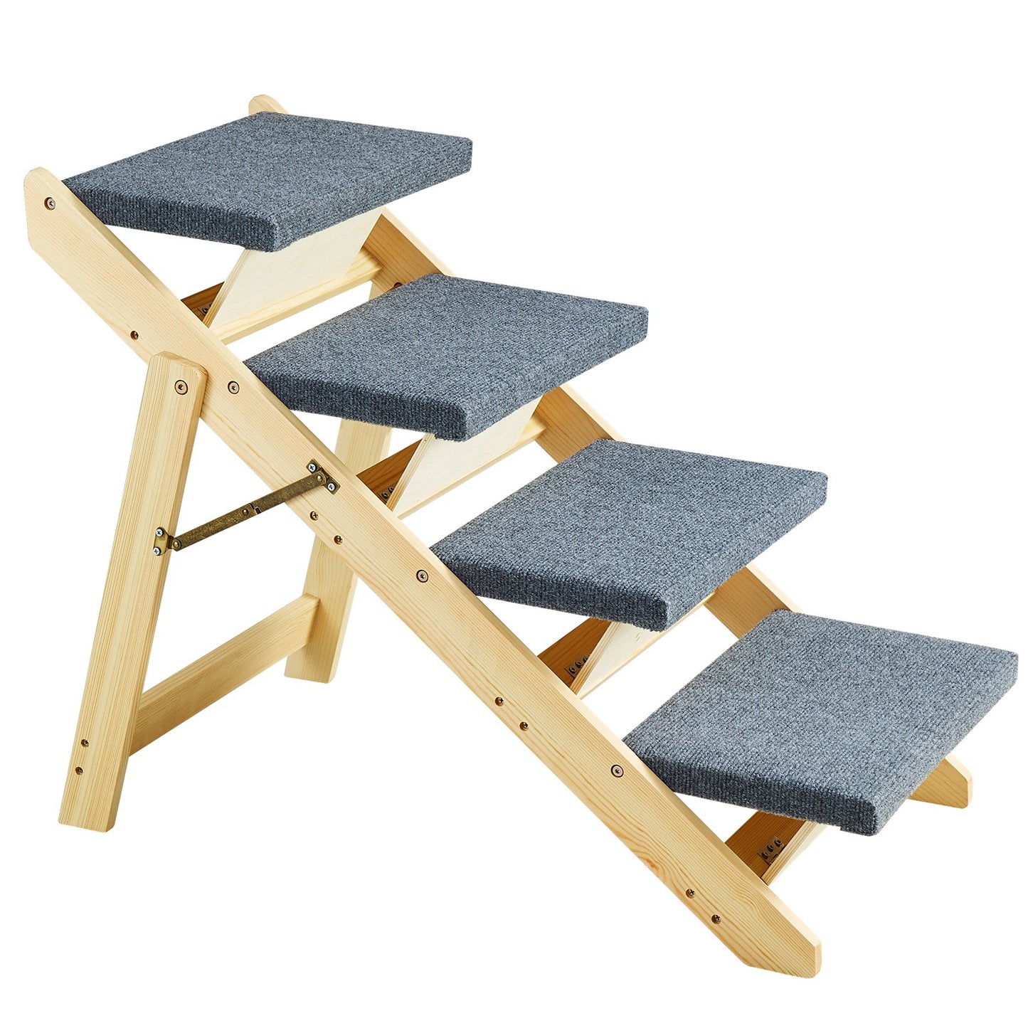 VEVOR Wood Pet Stairs/Pet Steps, 2-in-1 Foldable Wooden Dog Stair for Beds, Sofa and Cars,-$70