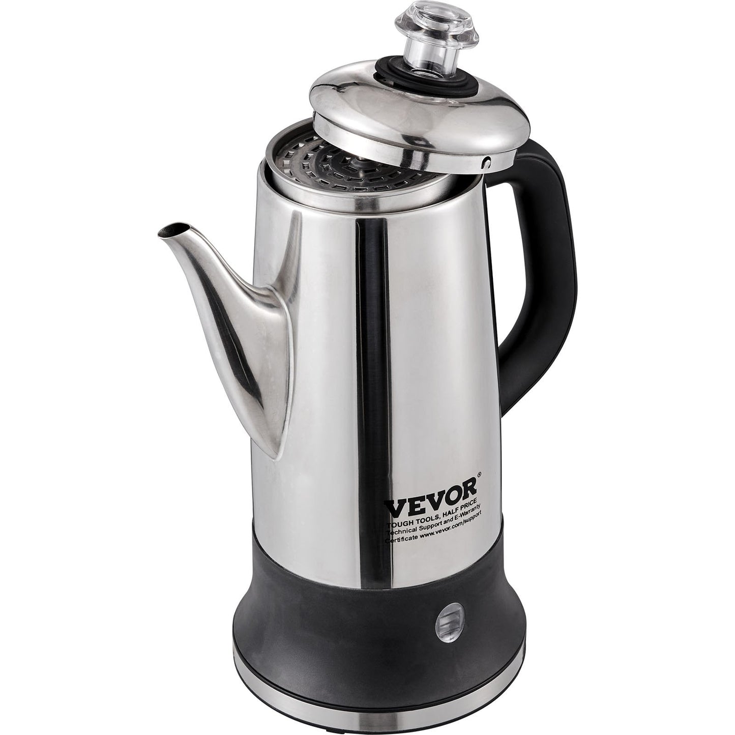 VEVOR 12-Cup Electric Percolator Coffee Pot, 304 Stainless Steel Coffee Percolator with Keep Warm,-$45