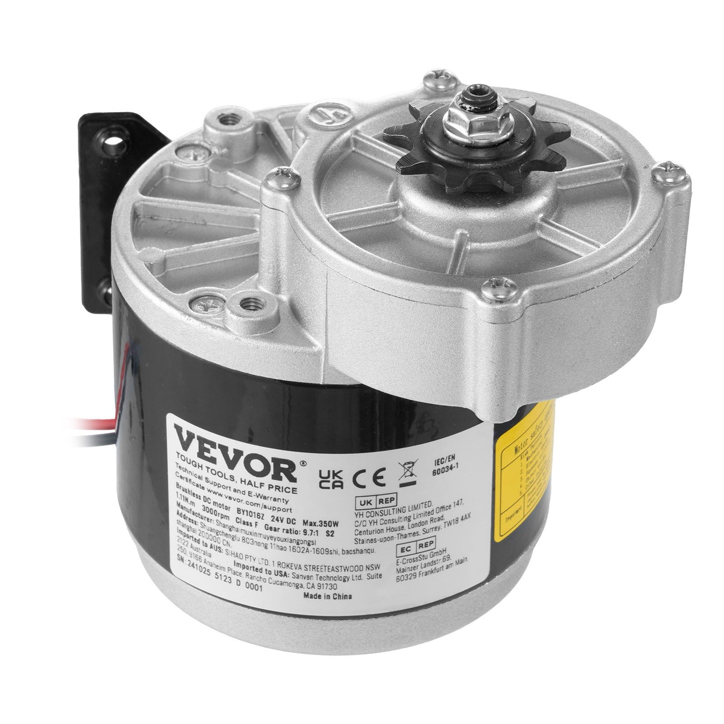 VEVOR 350W Electric Powerful DC Motor, 24V 3000rpm Go Kart Electric Brushed Motor,-$40