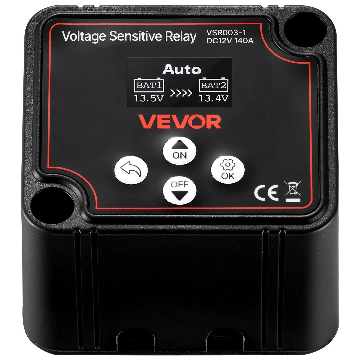 VEVOR Dual Battery Isolator Kit, 12V 140 Amp, Manual and Automatic VSR Voltage Sensitive Relay,-$55