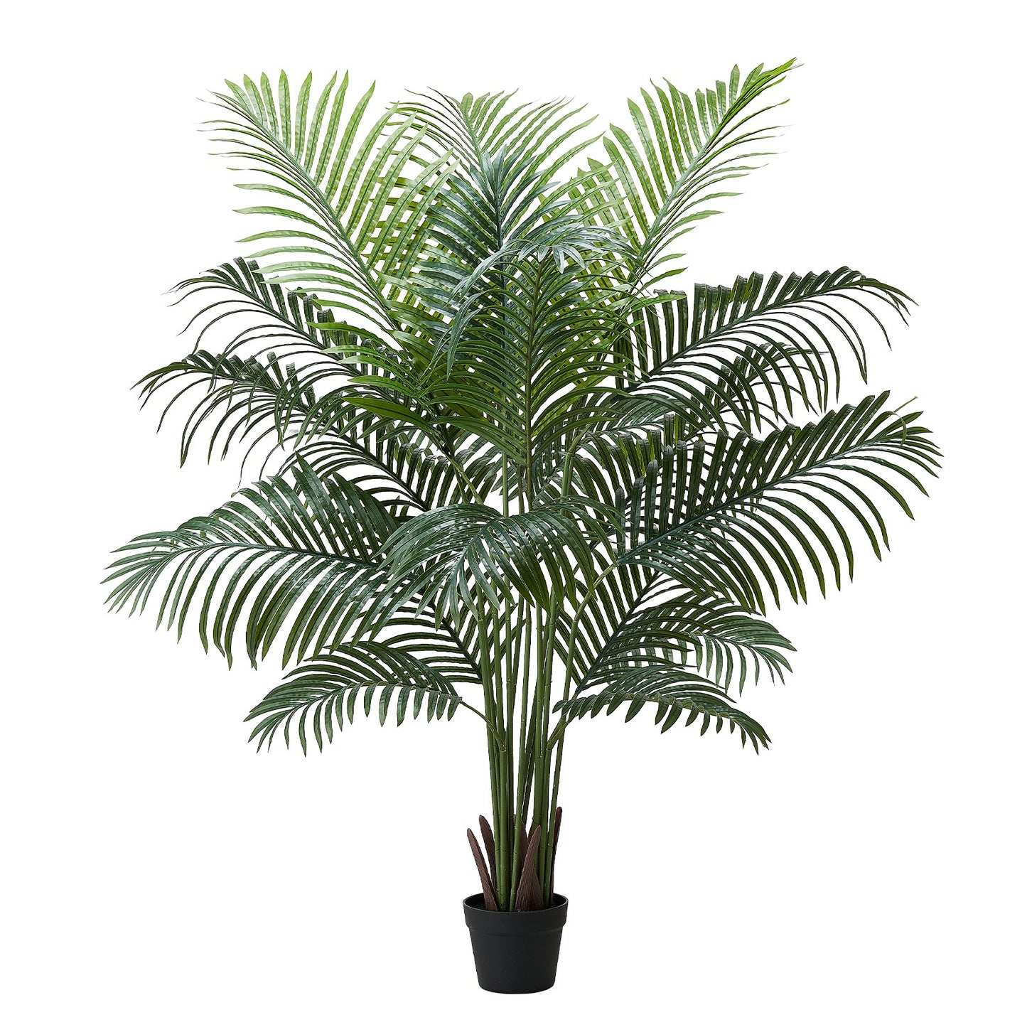VEVOR Artificial Areca Palm Tree 6 ft, Fake Palm Tropical Plants with White Tall Planter,-$55