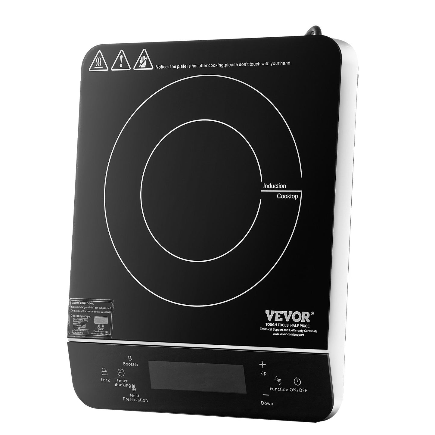 VEVOR Portable Induction Cooktop, 1500W Electric Induction Burner with 9 Temperature Settings,-$45