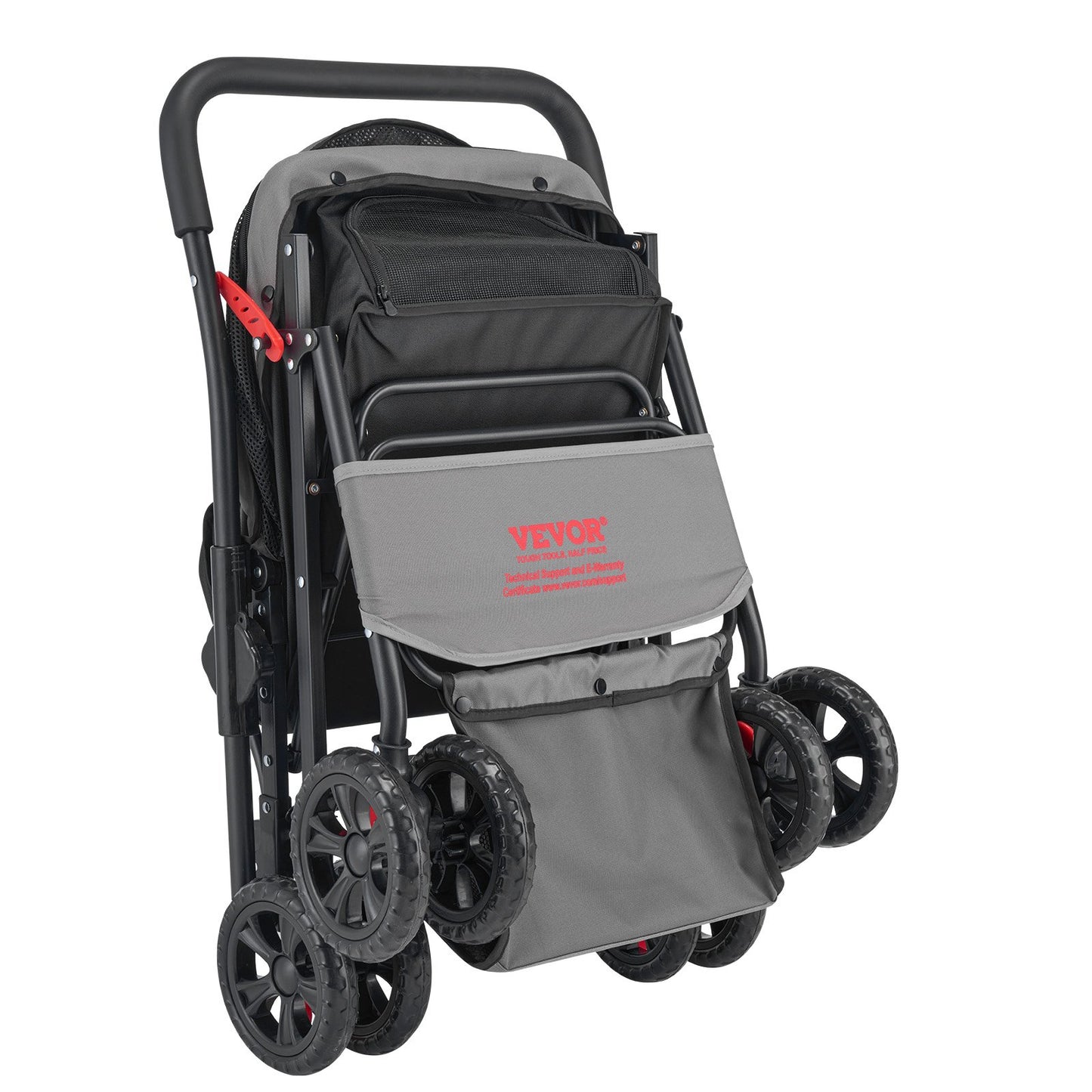 VEVOR Pet Stroller, 44 lbs Weight Capacity, Foldable Dog Stroller Cart, 4 Wheels with Mesh Windows,-$70