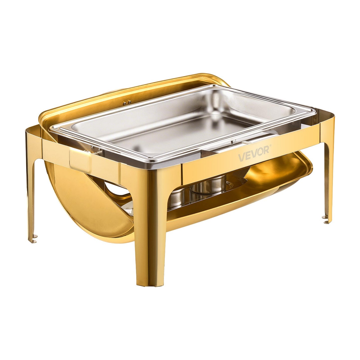 VEVOR Roll Top Chafing Dish Buffet Complete Set, 9Qt Stainless Steel Chafer with Full Size Pan,-$120