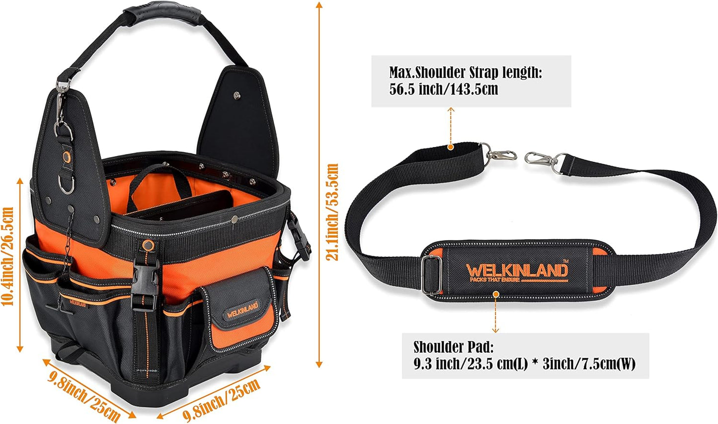 BNIB-24-Pockets Hard-Based HVAC tool bag, Open-Top Electrician tool bag, Electricians tool bag