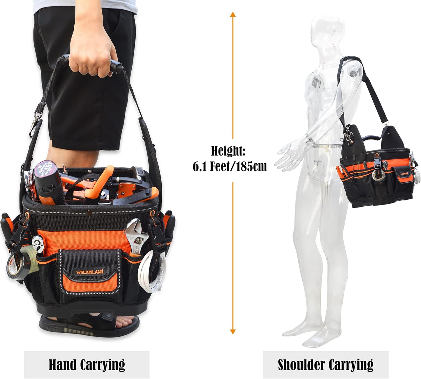 BNIB-24-Pockets Hard-Based HVAC tool bag, Open-Top Electrician tool bag, Electricians tool bag
