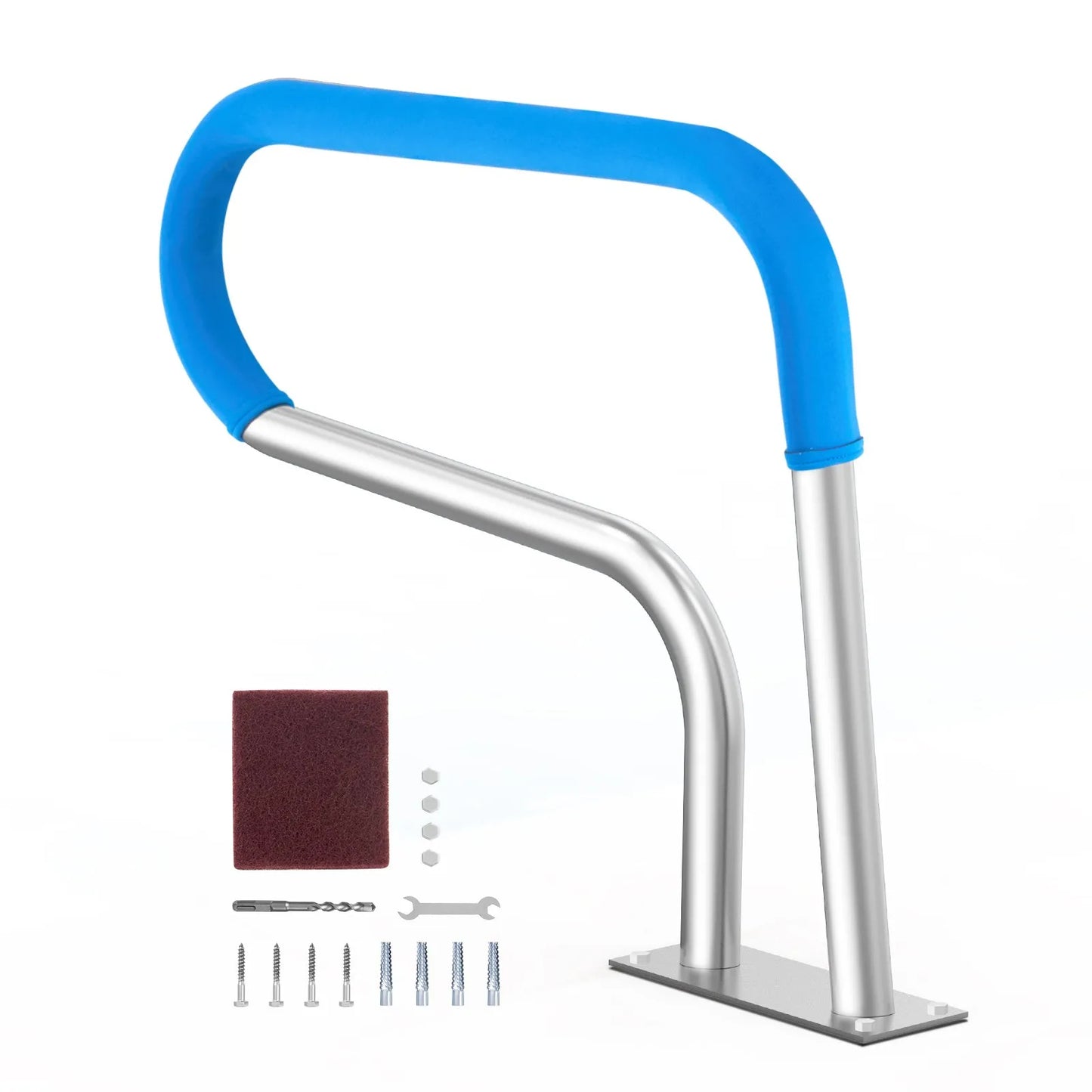 VEVOR Pool Handrail, 32 x 23 inch Pool Railing, Stainless Steel with Base Plate for Indoor/Outdoor Pools,-$60