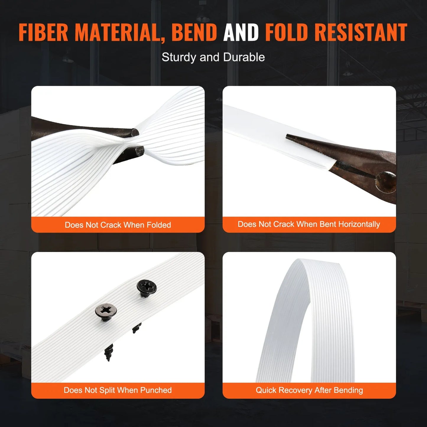 VEVOR Packaging Woven Cord Strapping Roll, 1640' Length x 3/4" Width x 0.03" Thickness,-$45