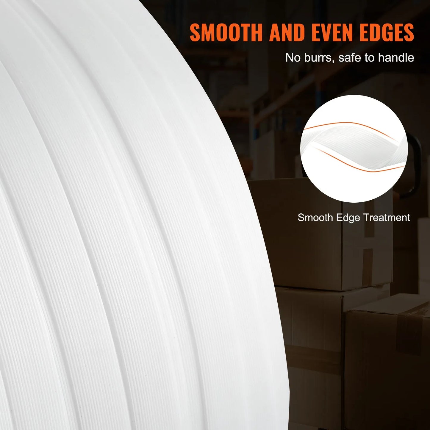 VEVOR Packaging Woven Cord Strapping Roll, 1640' Length x 3/4" Width x 0.03" Thickness,-$45