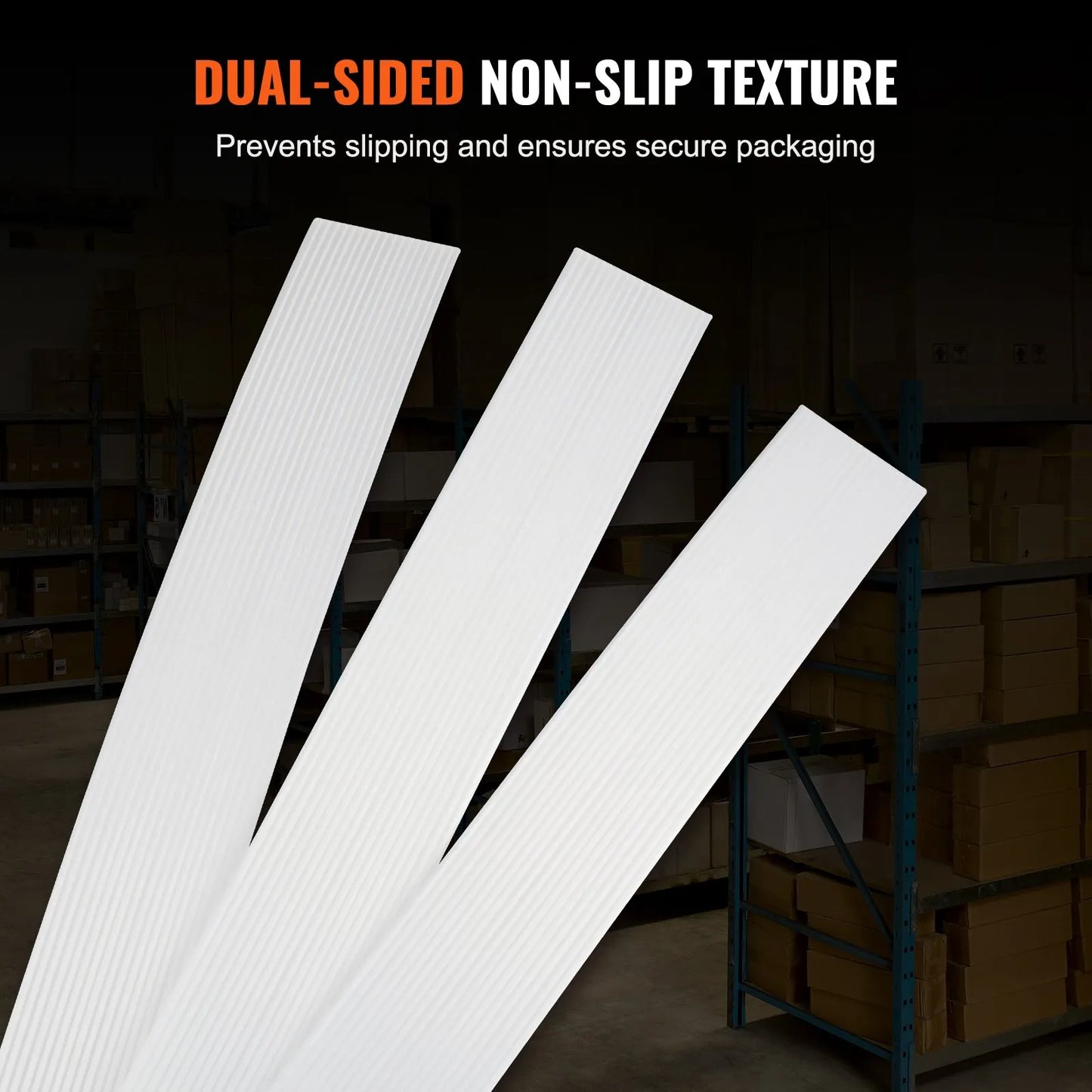 VEVOR Packaging Woven Cord Strapping Roll, 1640' Length x 3/4" Width x 0.03" Thickness,-$45