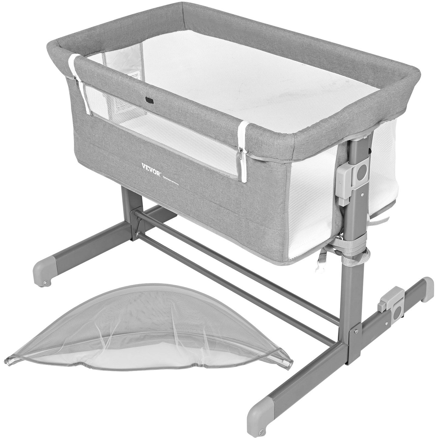 VEVOR Baby Bassinet, 5-Level Height Adjustable,Bedside Sleeper with Comfy Mattress and Wheels,-$100