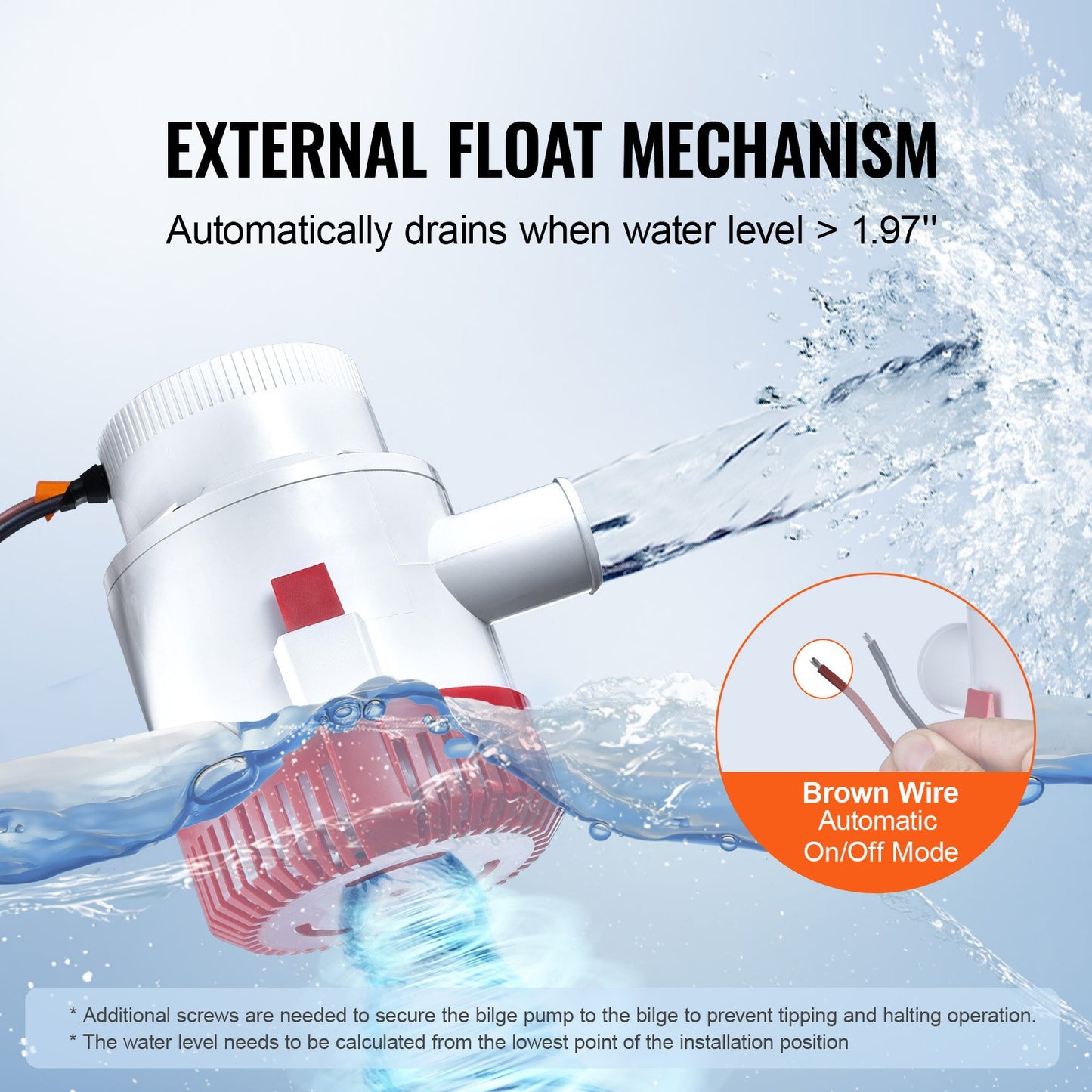 VEVOR Bilge Pump, 3000GPH 12V Automatic Submersible Boat Bilge Water Pump with Float Switch,-$50