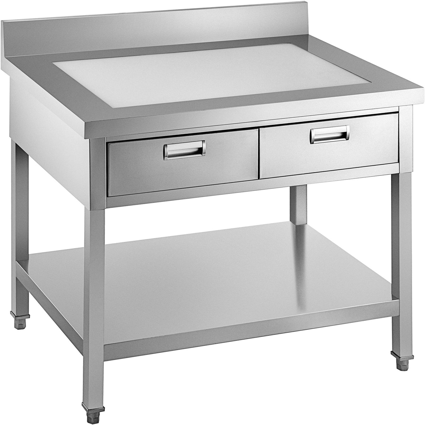 VEVOR Commercial Worktable Workstation 24 x 36 Inch Commercial Food Prep Worktable with 2 Drawers,