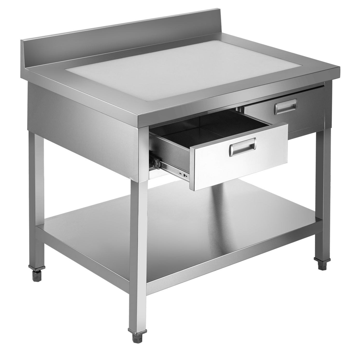 VEVOR Commercial Worktable Workstation 24 x 36 Inch Commercial Food Prep Worktable with 2 Drawers,