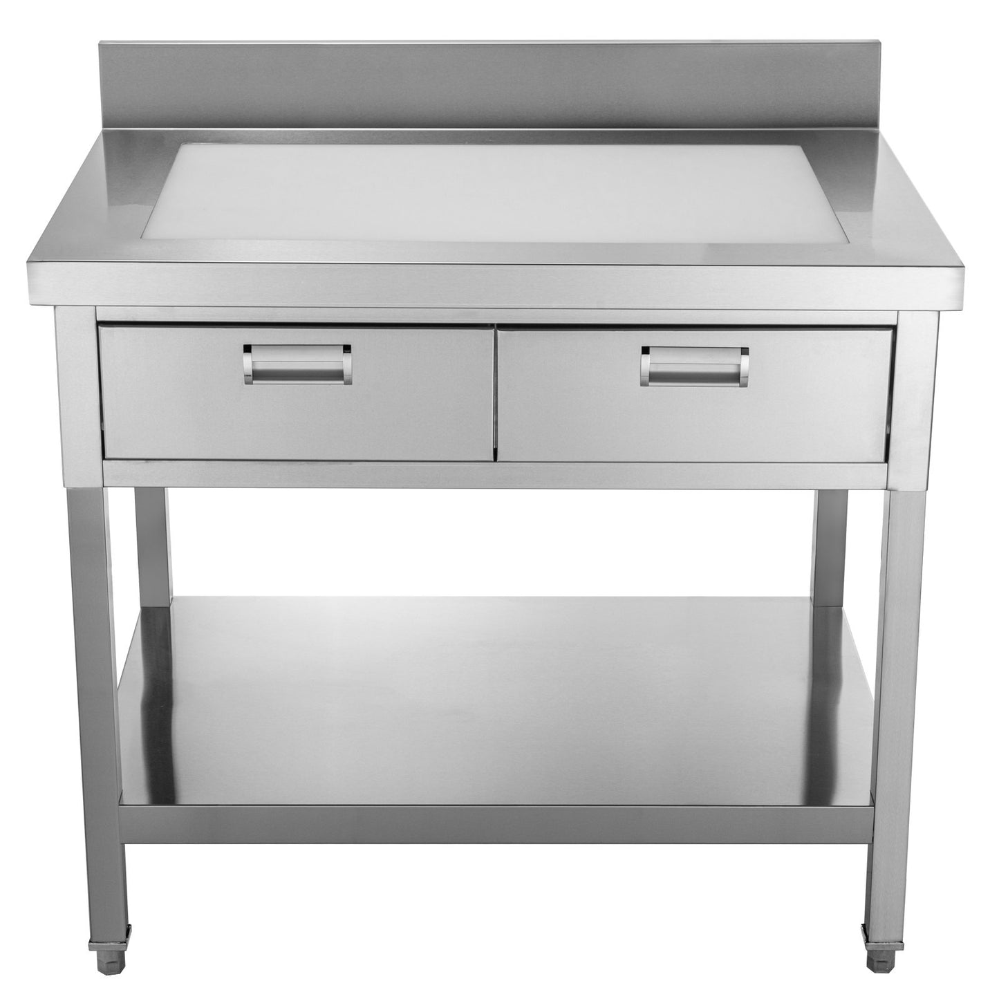 VEVOR Commercial Worktable Workstation 24 x 36 Inch Commercial Food Prep Worktable with 2 Drawers,