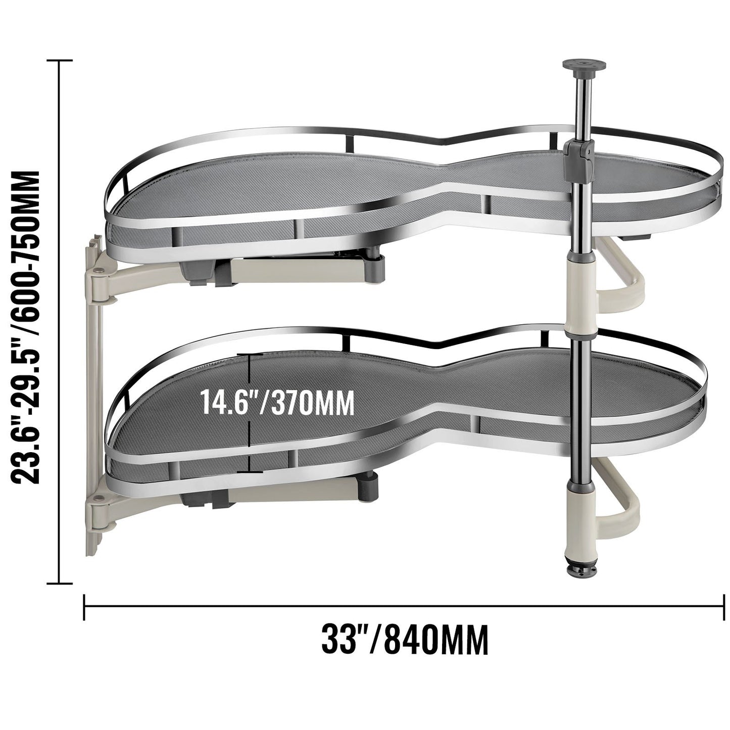 BNIB-VEVOR Cloud Blind Corner Pullout for 36 inch Cabinet Blind Corner Cabinet Pull Out, 2 Tier Swing Tray