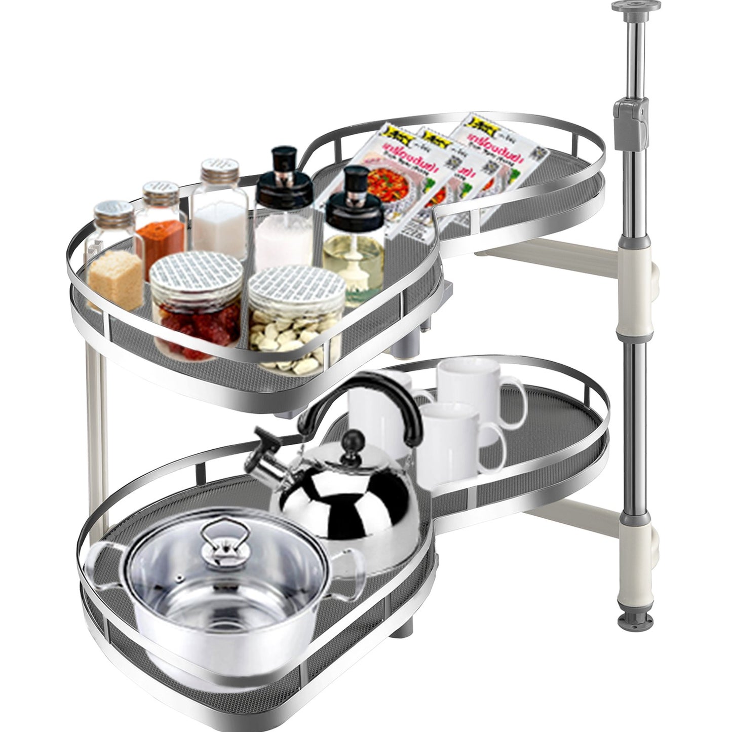 BNIB-VEVOR Cloud Blind Corner Pullout for 36 inch Cabinet Blind Corner Cabinet Pull Out, 2 Tier Swing Tray