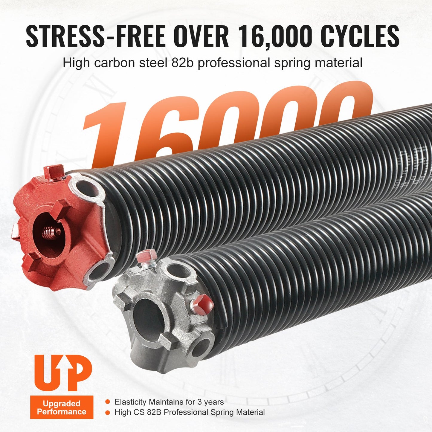 VEVOR Garage Door Torsion Springs, Pair of 0.25 x 2 x 30inch, 16000 Cycles, Garage Door Springs,-$55