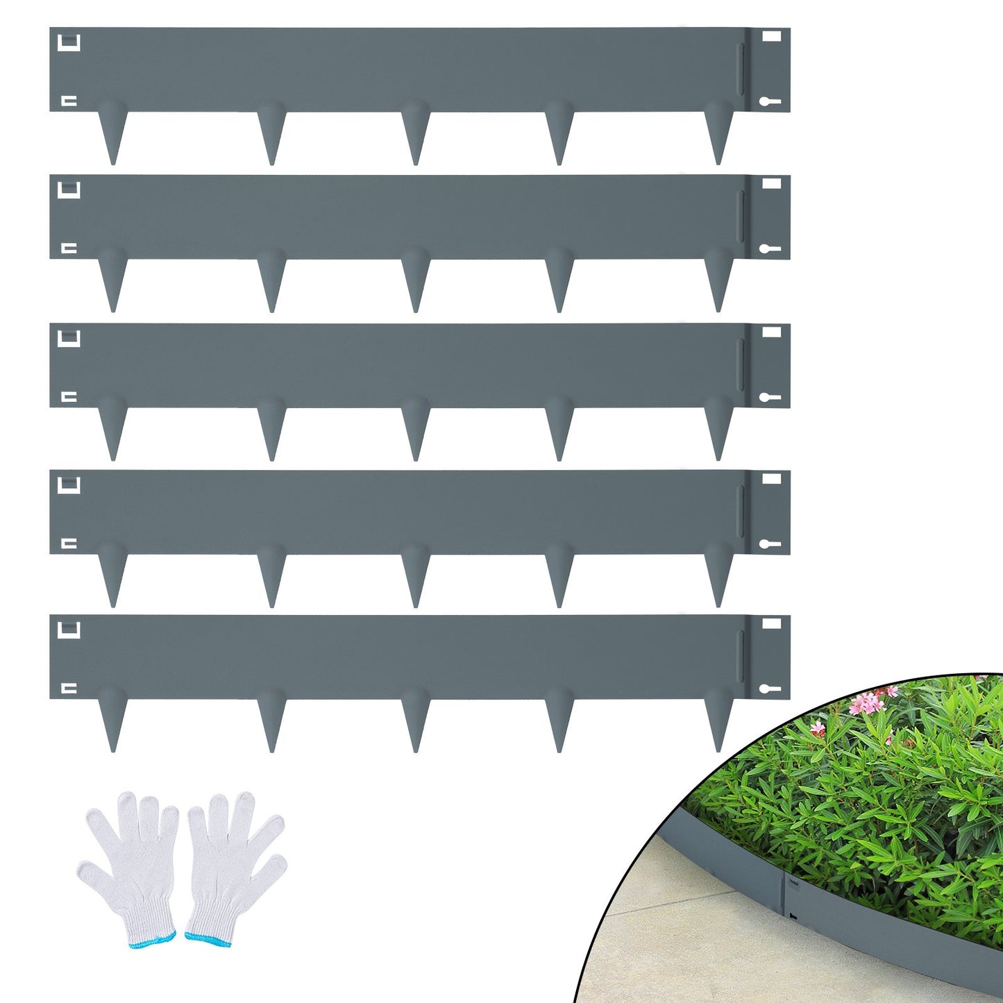 VEVOR Steel Landscape Edging, 5-pack Steel Garden Edging Borders, 39" L x 4" H Strips,-$45