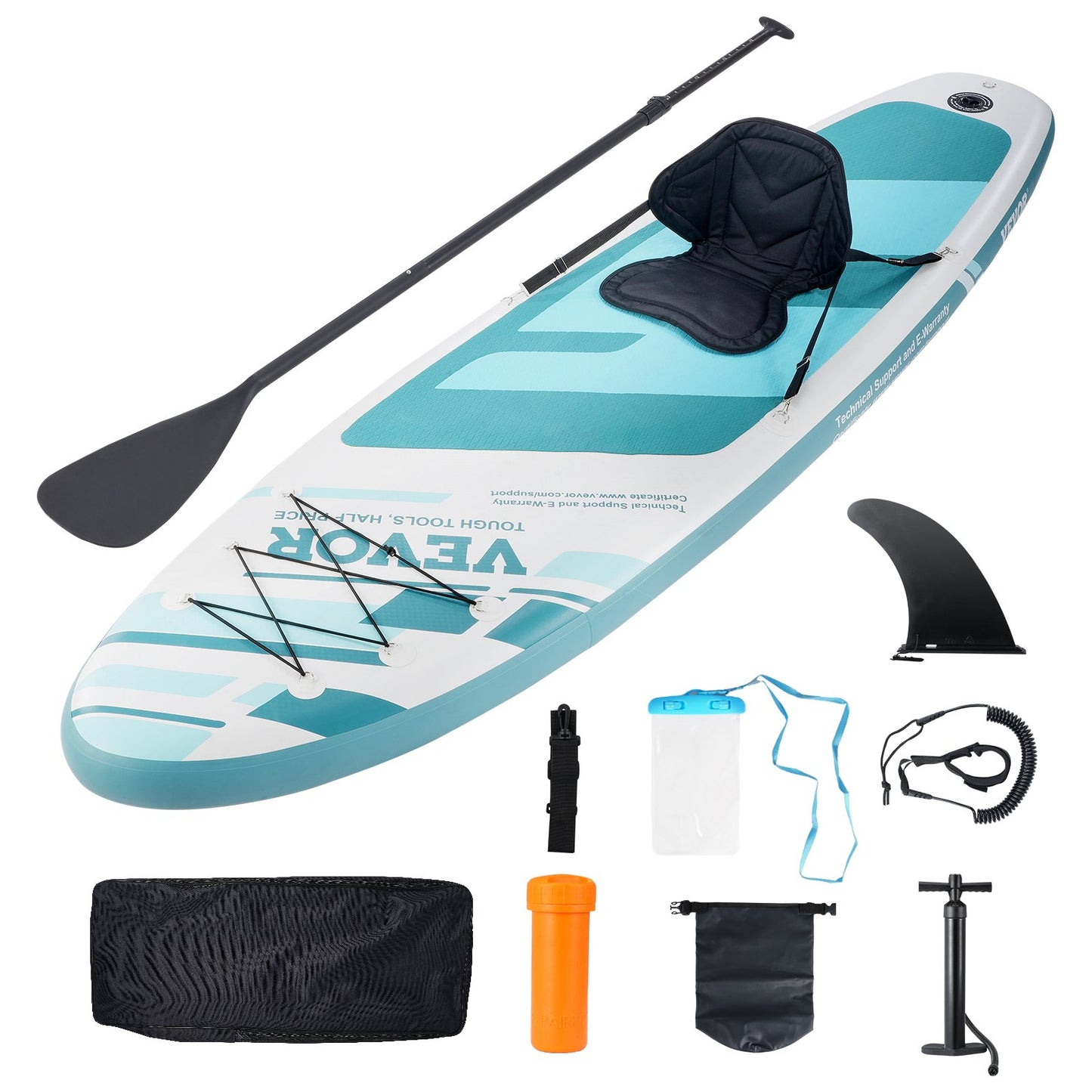 VEVOR Inflatable Stand Up Paddle Board, 10' x 33" x 6" Wide SUP Paddleboard with Removable Kayak Seat,-$150