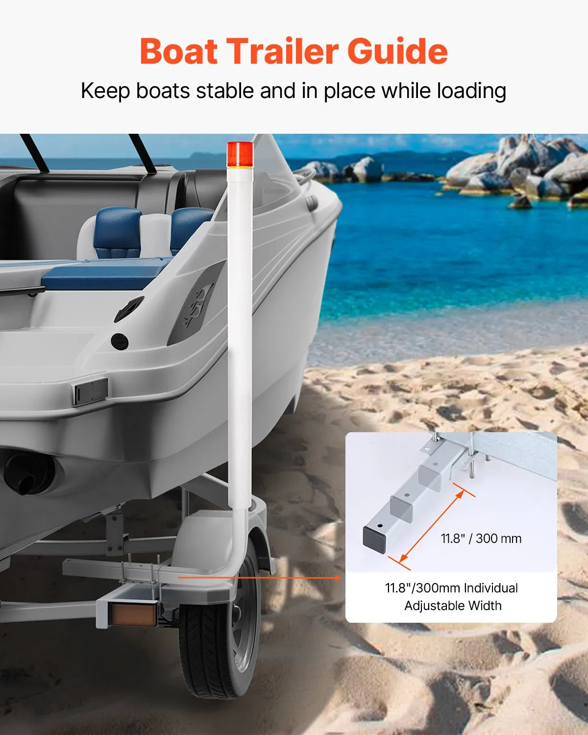 VEVOR Boat Trailer Guide, 60”with LED Light Trailer Guide Poles, 2PCS High-Hardness Steel Trailer,-$90