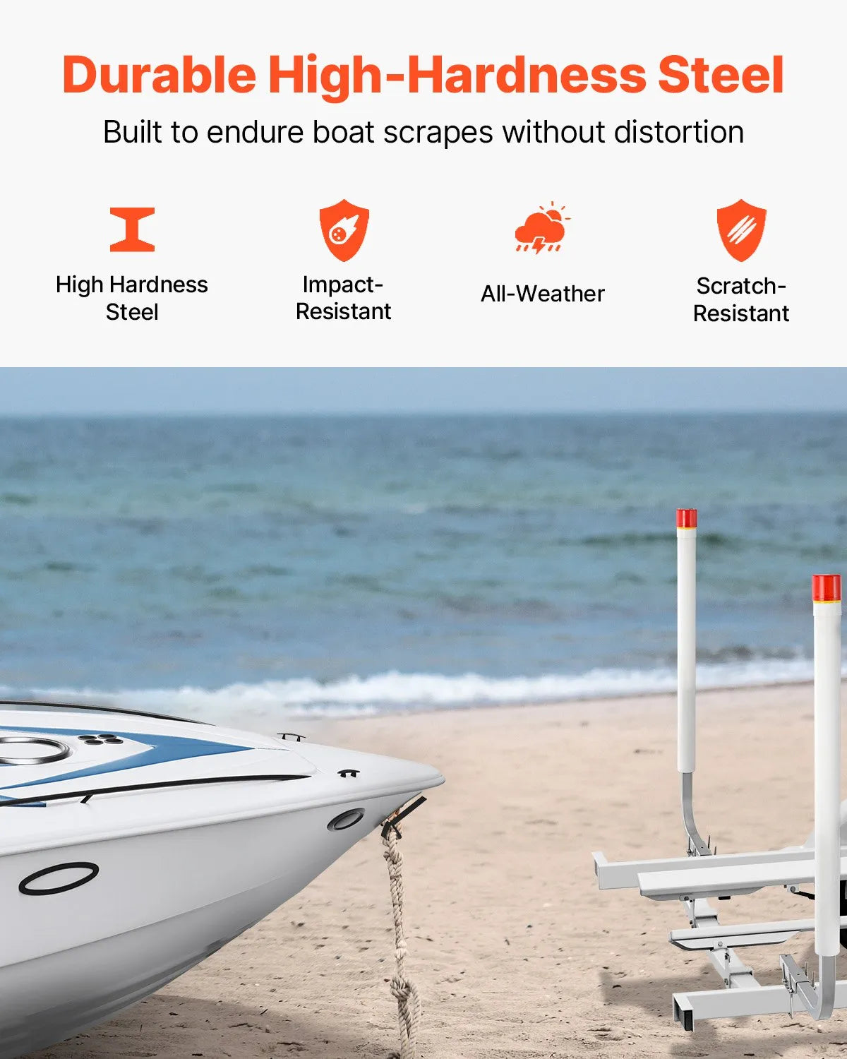 VEVOR Boat Trailer Guide, 60”with LED Light Trailer Guide Poles, 2PCS High-Hardness Steel Trailer,-$90